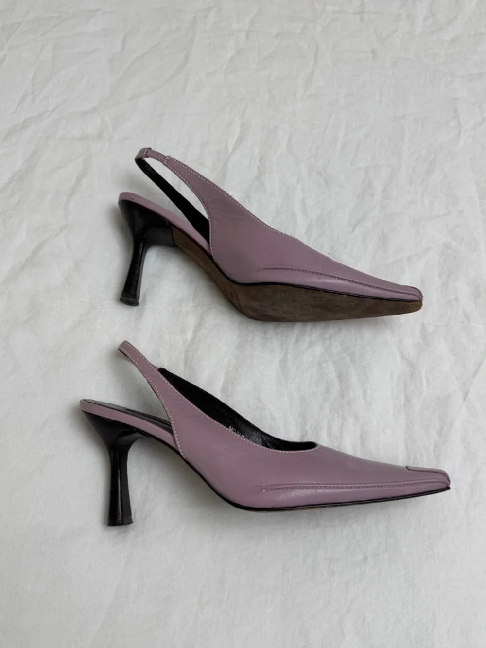 Vintage 90s Donald J Pliner Slingback Pointed-Toe Heels in Dusty Mauve Size 7